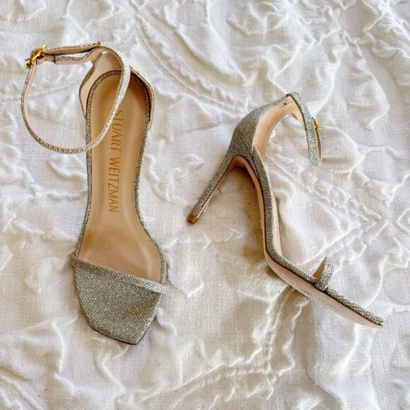 Stuart Weitzman Nudistcurve Ankle Strap Sandal Size 8 - Picture 5 of 9